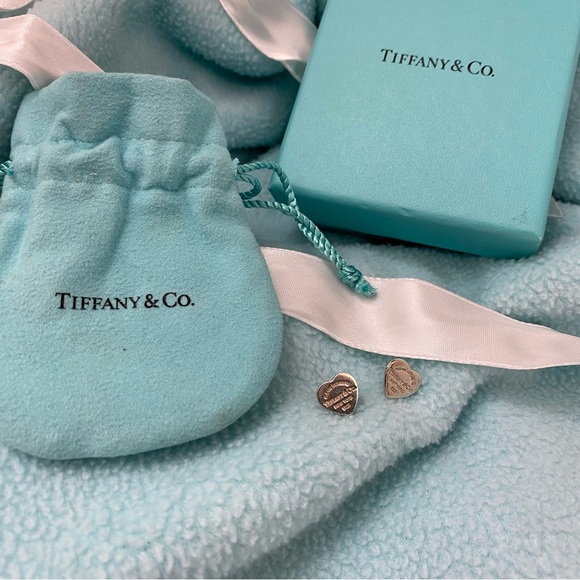 Tiffany & Co. Jewelry - Return To Tiffany: Mini Silver Heart Tag Stud Earrings